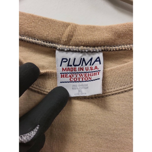 Pluma Heavyweight Cotton Long Sleeve Shirt XL Made in USA Tan Khaki Menswear - Picture 2 of 13